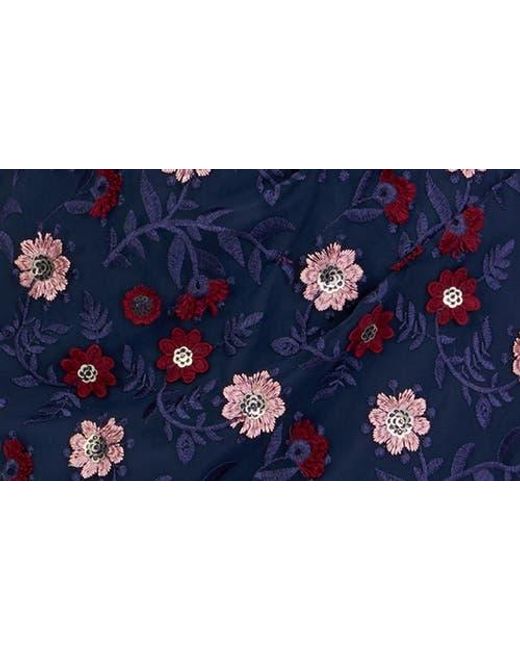 JS Collections Blue Jade Floral Appliqué Gown