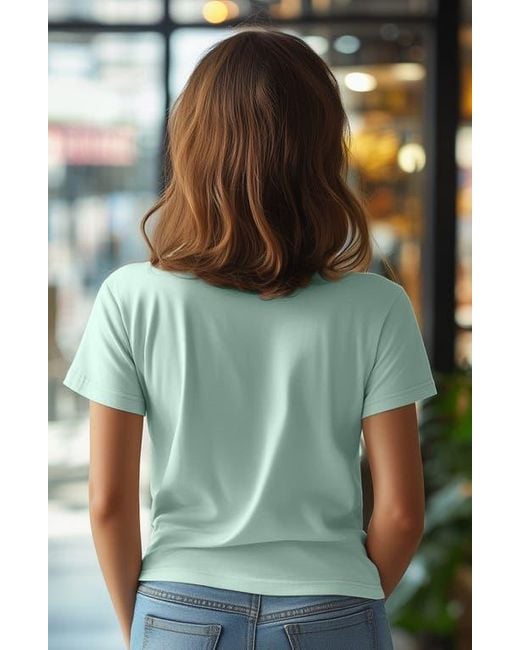 Alix Green Pixel Heart Jersey Relaxed Tee