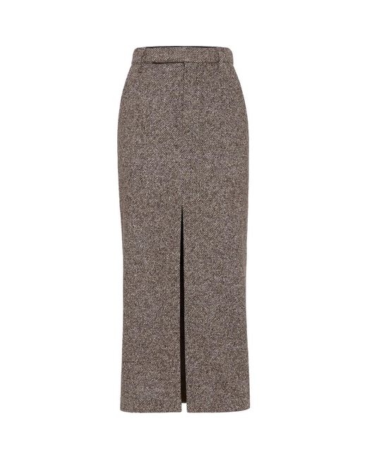 Brunello Cucinelli Brown Sartorial Pencil Skirt