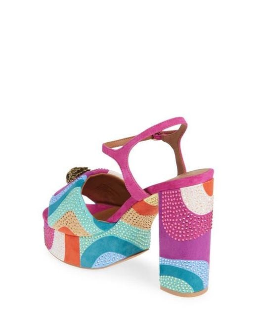 Kurt Geiger Pink Kensington Ankle Strap Platform Sandal