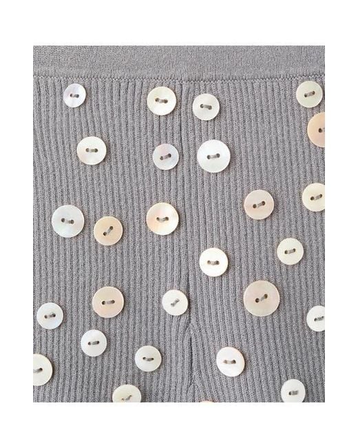 Mango Gray Decorative Button Knit Shorts