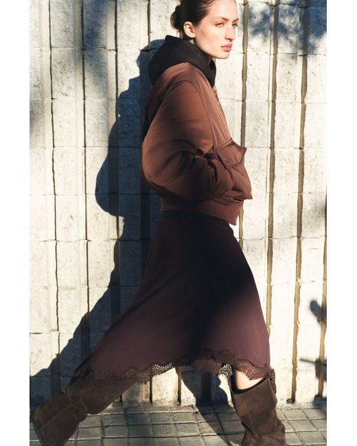 H&M Brown Padded Bomber Jacket