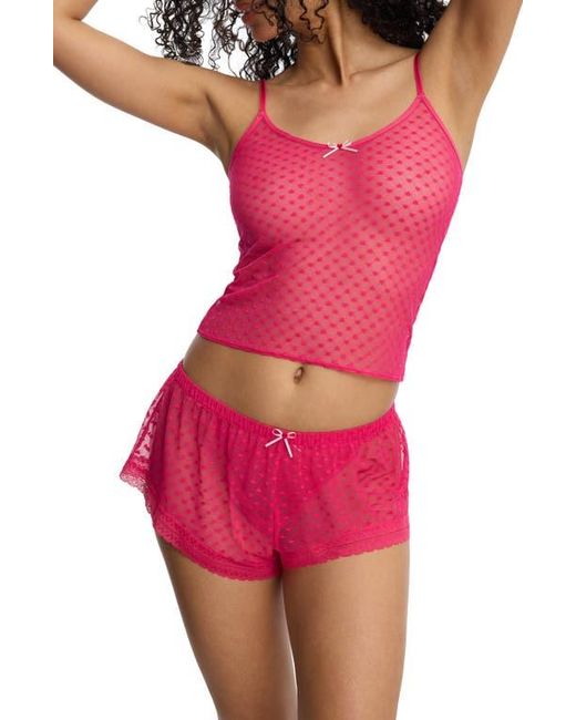 Skarlett Blue Pink Heart Breaker Lace Shorts