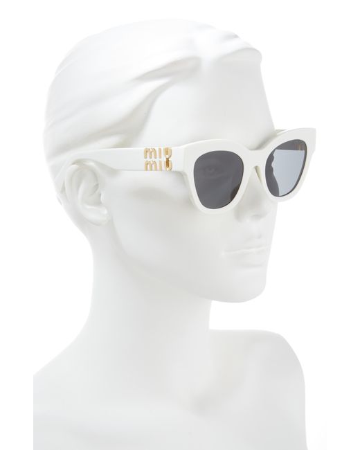 Miu Miu White 51mm Square Sunglasses