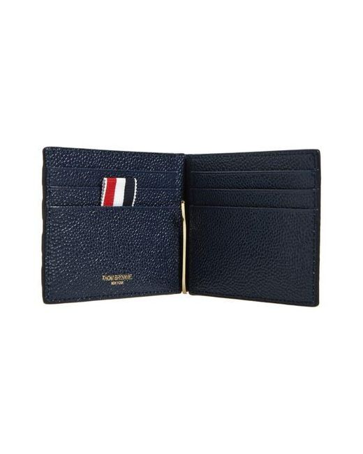Thom Browne Blue 4-Bar Leather Bifold Wallet for men