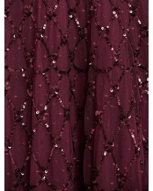 Needle & Thread Purple Heart Lattice Cape Ankle Gown