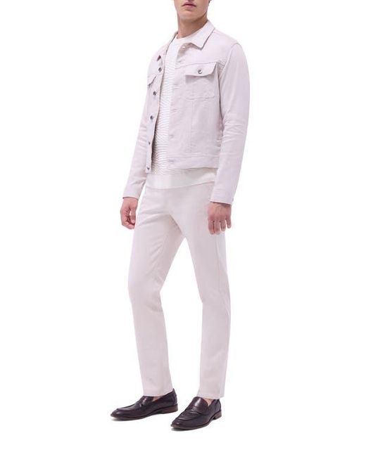 Bugatchi Multicolor Stretch Linen & Cotton Trucker Jacket for men