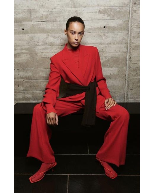 Mango Red High Waist Pants