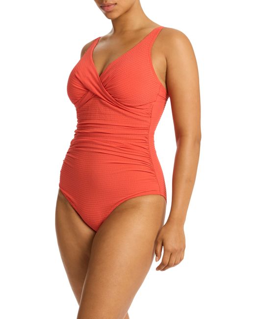 Sea Level Red Cross Front Multifit One-piece Swimsuit
