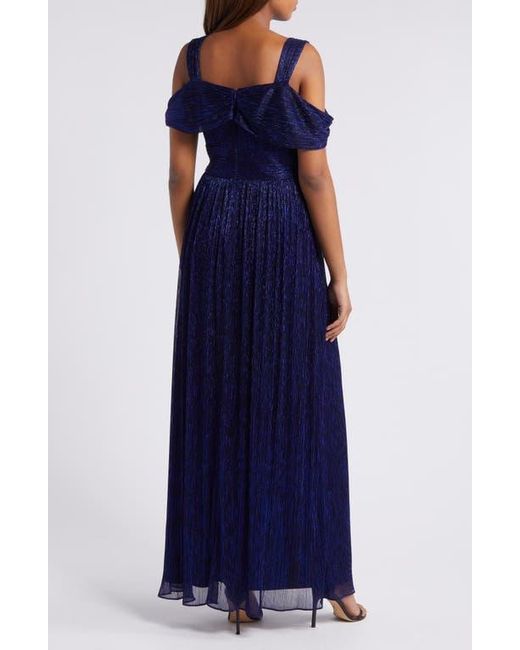 Robe De Soirée Alex Evenings Taille 14 - Corsage Plissé Avec Mousseline, Violet Royal, Neuve Sans étiquettes