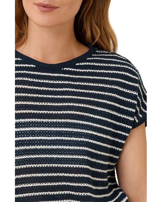 Pact Blue Beachside Linen Short Sleeve Top Made With Organic Cotton