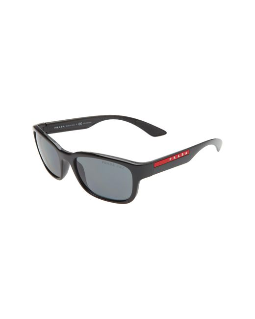 Prada Multicolor Linea Rossa Impavid 57mm Polarized Wraparound Sunglasses for men
