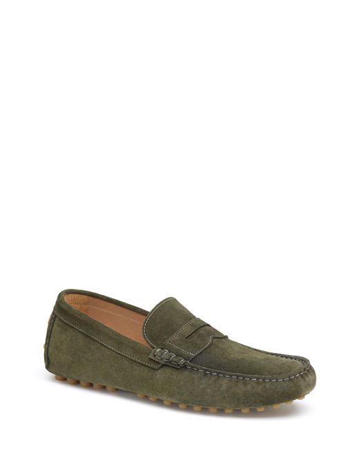 Johnston & Murphy Green Athens Penny Driving Loafer for men
