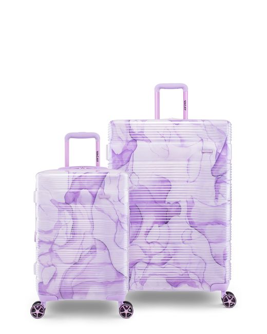 VACAY Purple Spotlight Clear 2-piece Lightweight luggage Set