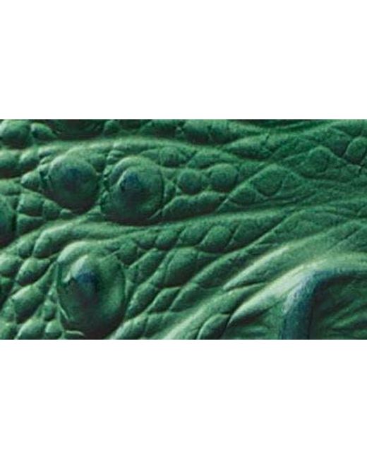 Brahmin Green Britt Croc Embossed Leather Coin Purse