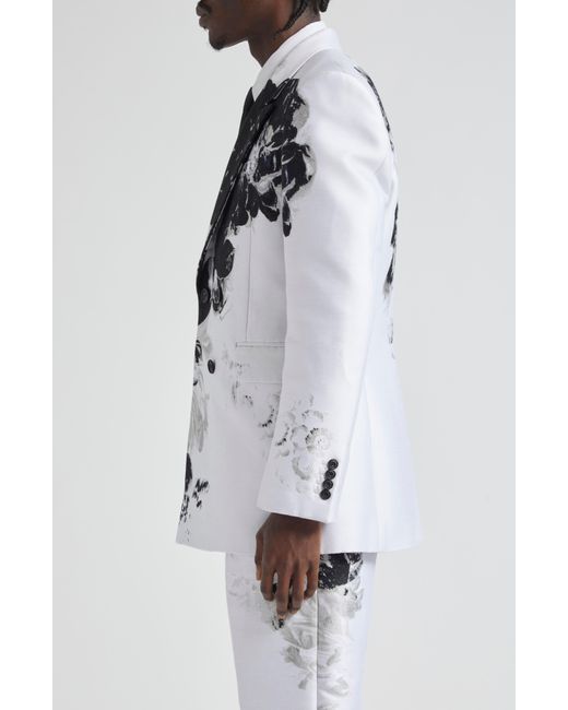 Alexander McQueen Black Dutch Floral Double Breasted Sport Coat for men