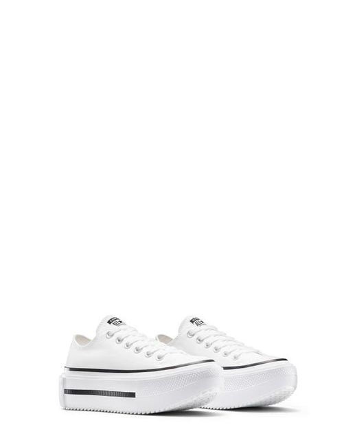 Converse White Gender Inclusive Chuck Taylor All Star Lift Double Stack Low Top Platform Sneaker