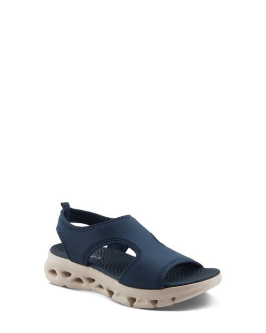 Flexus by Spring Step Blue Guzman Ankle Strap Platform Wedge Sandal