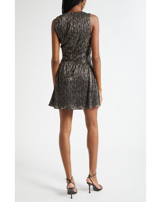 Ramy Brook Black Judy Metallic Plunge Cocktail Minidress