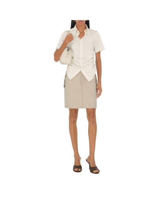 Burberry Natural Ekd Denim Mini Skirt