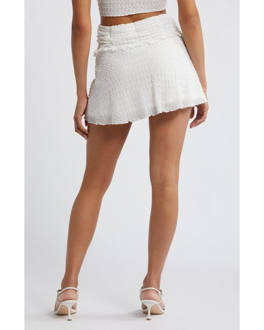 Something New White Mila Textured Miniskirt