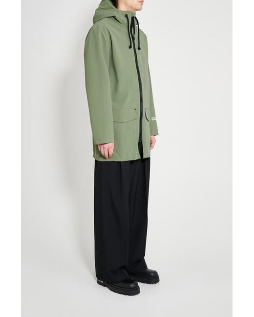 Stutterheim Green Stockholm Patch Matte Raincoat