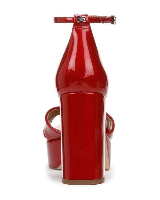 Sam Edelman Red Jullian Ankle Strap Platform Sandal