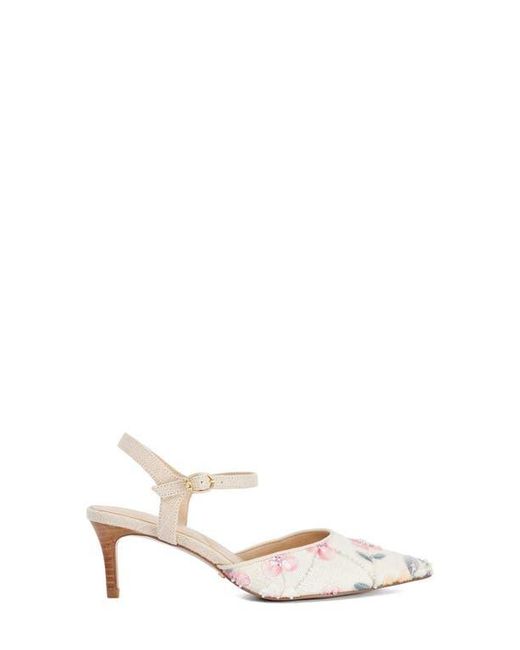 Dune White Cultivated Ankle Strap Pointed Toe Pump