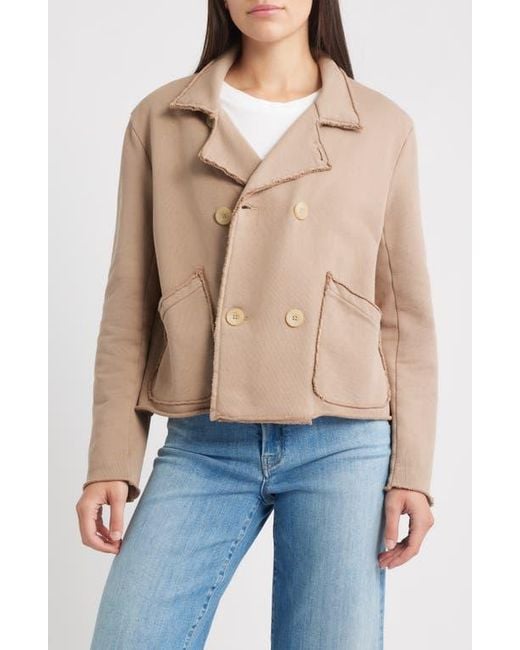 Frank & Eileen Blue French Terry Crop Peacoat