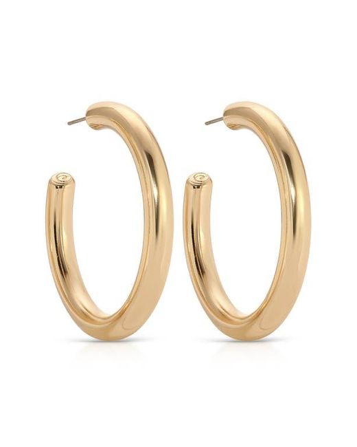 Ettika White Large Thick Classic Hoop Earrings