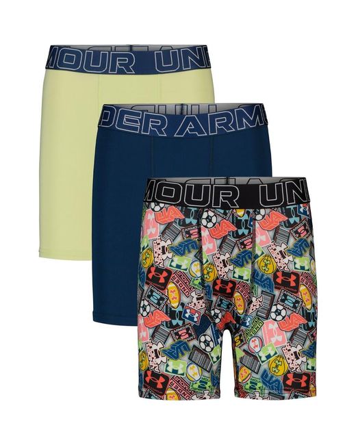 Under Armour Blue Assorted 3-Pack Ua Performance Tech Boxer Briefs for men