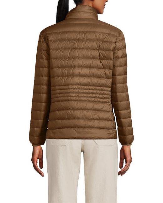 Lands' End Brown Wanderweight Ultralight Packable Down Jacket