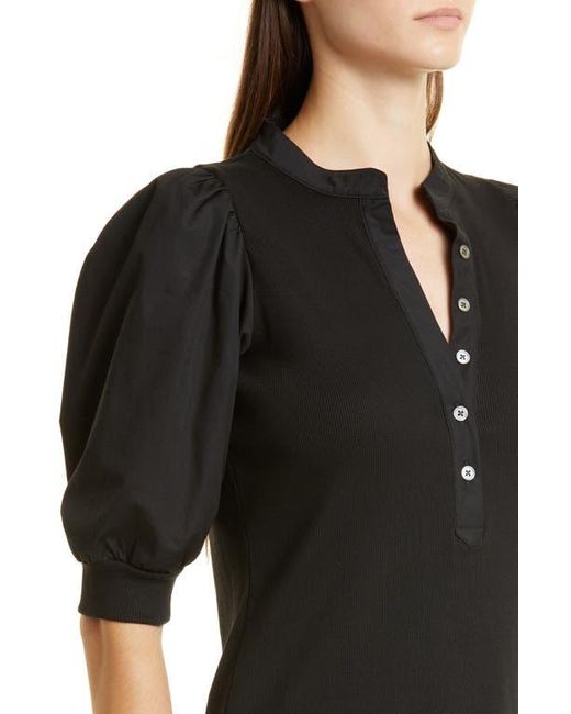 Veronica Beard Black Coralee Front Button Blouse