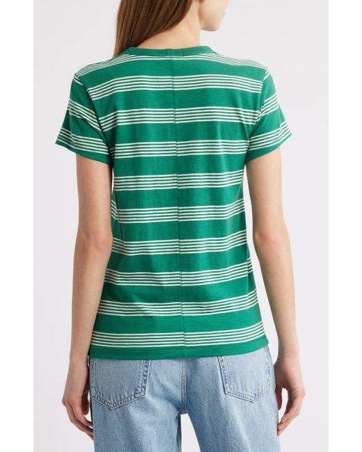 Rag & Bone Green The Slub Stripe T-Shirt