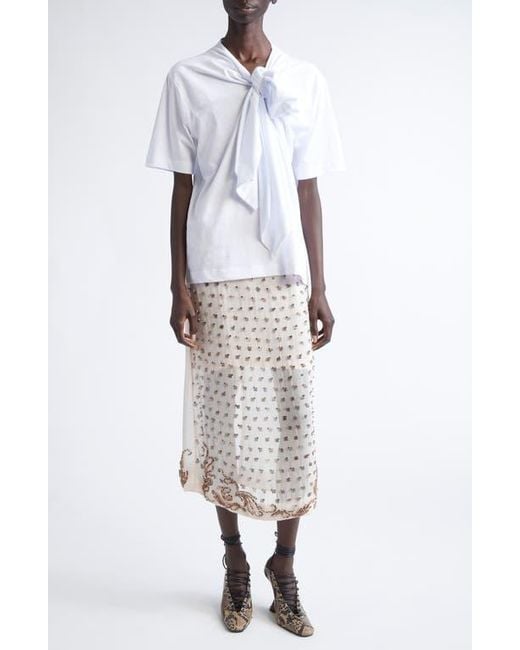 Dries Van Noten Natural Sokna Embellished Midi Skirt