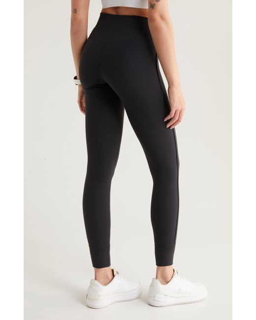 Zella Black Studio Luxe High Waist Drawstring Ankle leggings