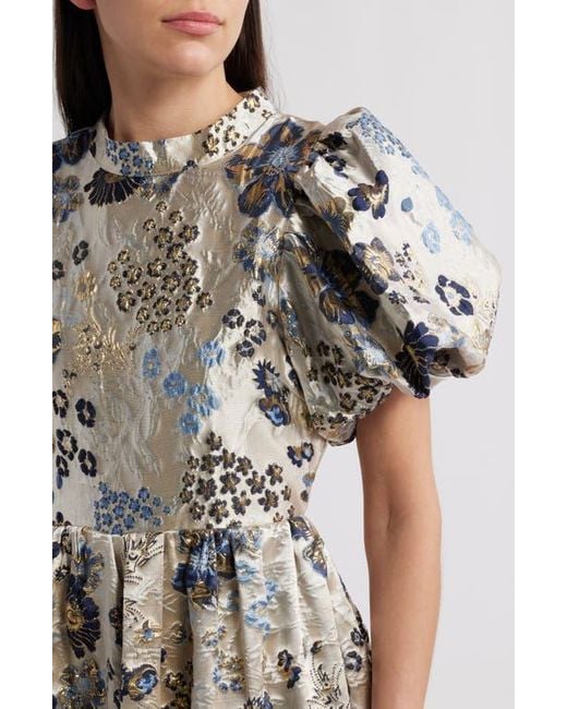 【sister jane】Carp メタリック 花柄 マキシ ドレス Sister Jane Carp Metallic Floral Puff Sleeve Maxi Dress | Lyst