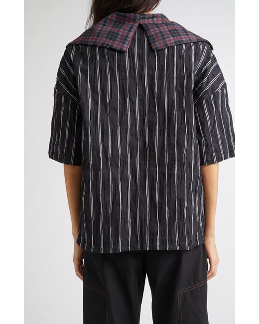 KÚR Black High Neck Drop Shoulder Shirt