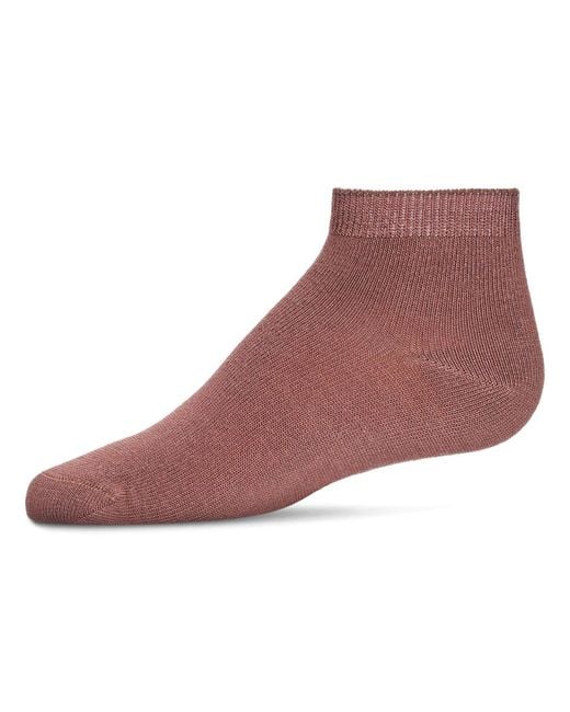 Memoi Purple Basic Silky-Soft Gauge Ankle Sock