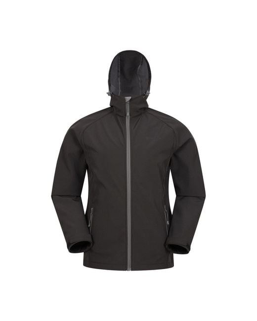Mountain Warehouse Black Exodus Waterproof Soft Shell Jacket for men