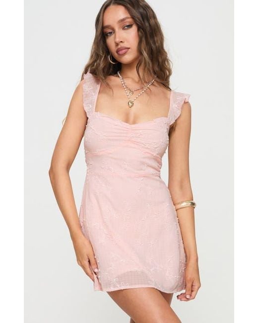 Princess Polly Pink Landon Lace-Up Minidress