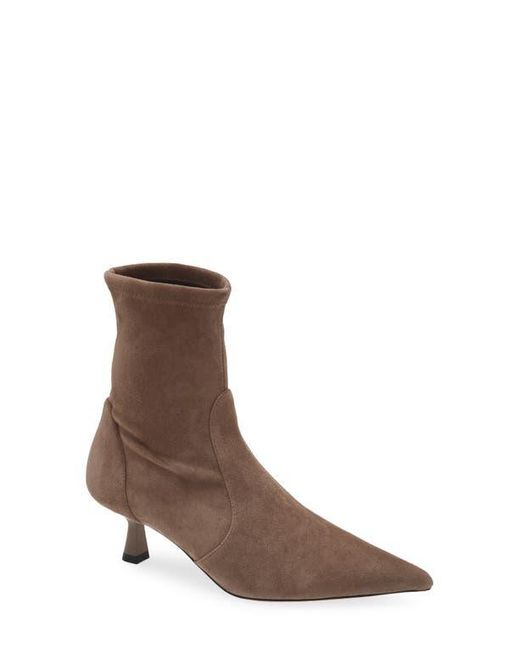 Stuart Weitzman Brown Stuart Supersculpt Pointy Toe Bootie 50