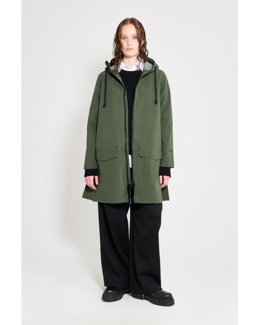 Stutterheim Green Mosebacke Patch Matte Raincoat