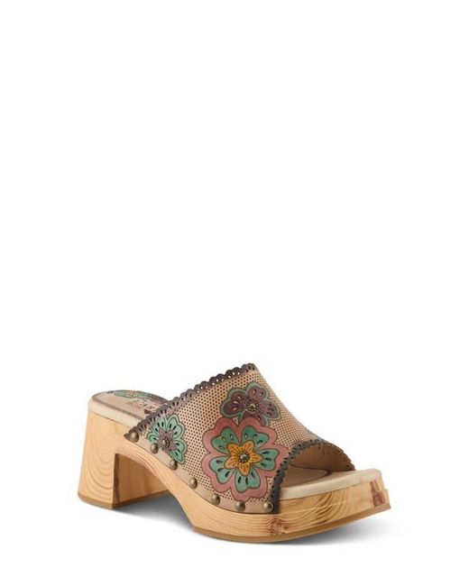 Spring Step Brown Retrostar Platform Slide Sandal