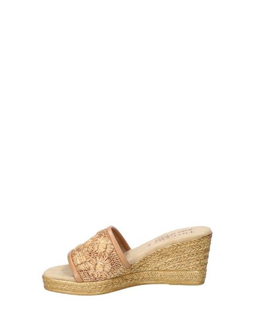 Easy Street Natural Ricci Espadrille Platform Wedge Slide Sandal