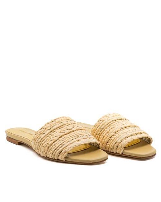 Andrea Gomez Natural Denisse Raffia Slide Flat