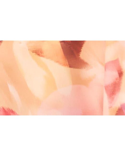 Halogen® Multicolor Blurred Floral Smocked Waist Maxi Dress