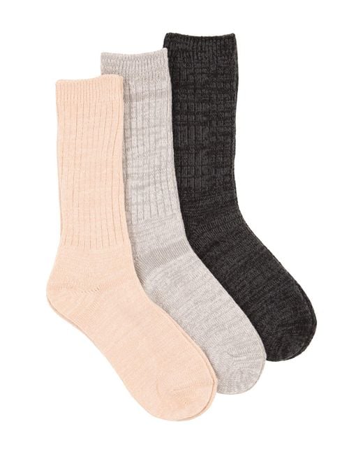 Felina Black Assorted 3-Pack Crew Socks