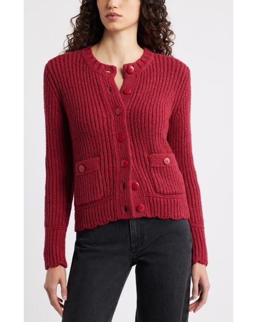 Caslon Red Boxy Cardigan