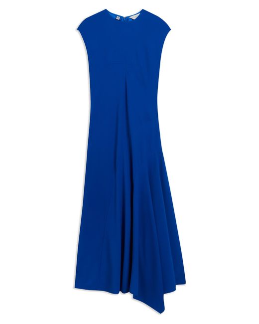 Ted Baker Blue Isparta Cap Sleeve Asymmetric Midi Dress
